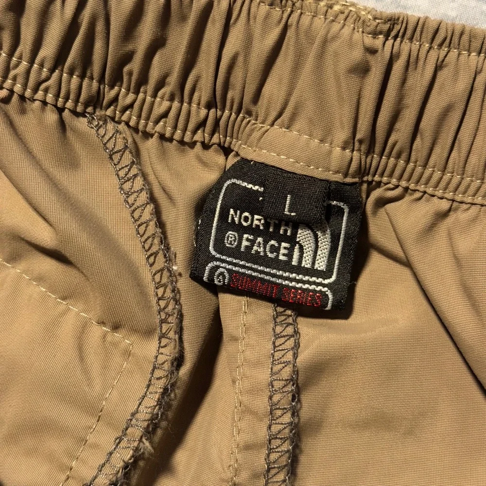 VTG North Face Summit Series Convertible Pants Large L Khaki Nylon Cargo Cinch